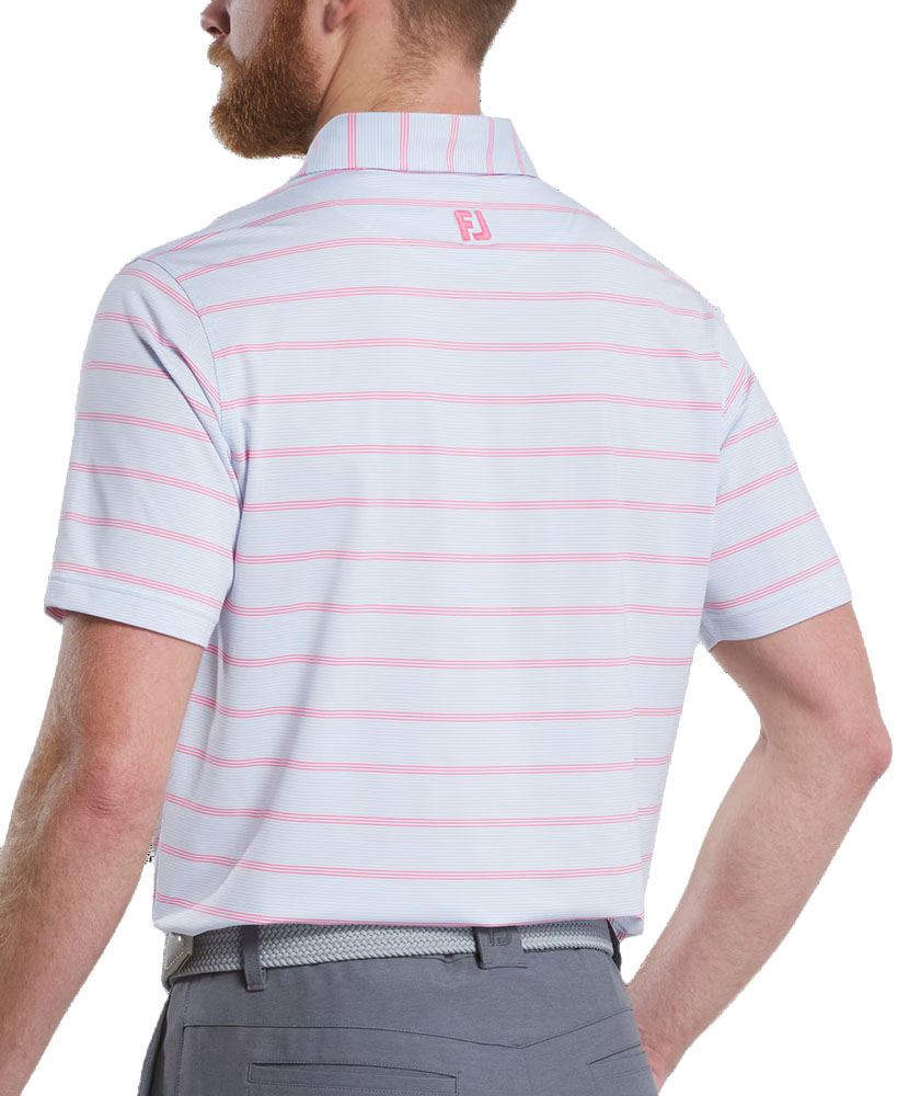 St. Jude FootJoy Classic Stripe Polo - White/Pink